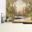 GobekUsa Green Plant Landscape Tapestry | Boho Wall Hanging for City Castle Hill