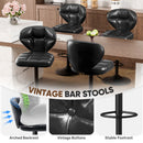 Swivel Counter Height Bar Stools, Adjustable PU Leather (Set of 2)