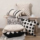 GobekUsa Boho Tufted Beige White Tassel Pillow Cover Home Decor Square Beaded Case