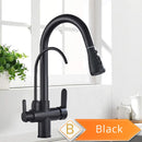 GobekUsa Antique Brass 2-in-1 Kitchen Faucet with Pull Out Nozzle and Purification