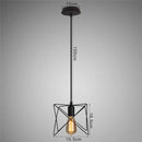 GobekUsa Industrial Nordic Cage Pendant Light, Black Iron Retro Loft Hanging Lamp