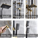 GobekUsa 5-Function Shower Faucet Set with Rain Shower Head, Hand Shower, and Bathtub Spout
