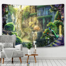 GobekUsa Dreamy Castle Mushroom Tapestry Psychedelic Wall Hanging Hippie Kids Decor