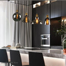 GobekUsa Smoky Grey Glass Pendant Lamp: Nordic Hanging Light Fixture in Amber Glass