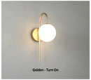GobekUsa Glass Ball LED Wall Sconce for Elegant Living Room Bedroom Hotel Staircase Lighting