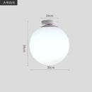 GobekUsa Glass Ball Ceiling Light: Modern Round White Fixture for Kitchen, Small Globe Lamp