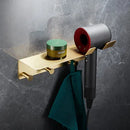GobekUsa Brass Bath Hardware Set: Shelf, Towel Rack, Paper & Toilet Brush Holder in Brushed Gold