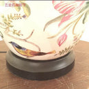 GobekUsa Coral Flower Bird Ceramic Table Lamp Hand-Painted Crack Glaze Living Room Table Lamp