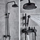 GobekUsa Brass Shower Set with 8" Rainfall Head, Wall Mounted Bathtub Faucet