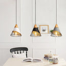 GobekUsa Industrial Loft Wood Pendant Light, Nordic Iron Hanging Lamp for Kitchen, Bedroom, Dining Room