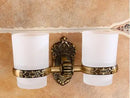 GobekUsa Antique Bronze Carved Aluminum Bathroom Accessories Set: Towel Rack, Paper Holder, Hooks
