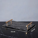 GobekUsa Ancient Wood Grain Marble Bathroom Set with Luxury Accessories