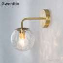 GobekUsa Gold Glass Ball Wall Lamp | Nordic Mirror Sconce Indoor Lighting