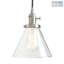 GobekUsa Funnel Flared Glass Clear Glass Pendant Light Fixture