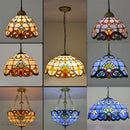 GobekUsa Baroque Tiffany Pendant Light Stained Glass Chandelier for Home Dining Room E27