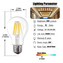 GobekUsa LED Filament Bulb A19 6W 4500K Daylight Warm White E26 E27