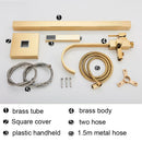 GobekUsa Gold Freestanding Bathtub Faucet with Handshower