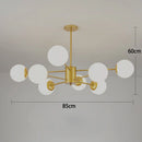 GobekUsa Black/Gold Glass Pendant Light for Living Room Bedroom Restaurant