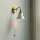 GobekUsa Glass LED Bathroom Mirror Light Pull Chain Copper Wall Sconce