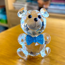 GobekUsa Clear Crystal Teddy Bear Figurines - Glass Animal Paperweight & Home Decor