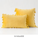 GobekUsa Fringed Tassel Velvet Pillowcase 50x50cm/30x50cm in Popular Light Colors