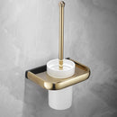 GobekUsa Gold & Black Bathroom Hardware Set: Shelf, Towel Rack, Paper Holder, Brush Holder