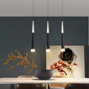 GobekUsa Conical Tube LED Pendant Lights for Bar Kitchen Island - Black Silver Aluminum