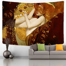 GobekUsa Gold Kiss Oil Painting Tapestry Wall Hanging Art Blanket