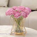 GobekUsa Glass Vase Metal Frame Geometric Flower Arrangement Wedding Decor