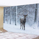 GobekUsa Christmas Snow Forest Tapestry: Bohemian Bedroom Wall Decoration