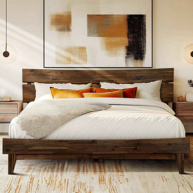 Acacia Solid Wood Bed Frame - Aurora Style for a Stylish Bedroom