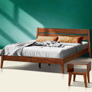 Acacia Callisto Solid Wood Bed Frame and Nightstand Set for a Stylish Bedroom