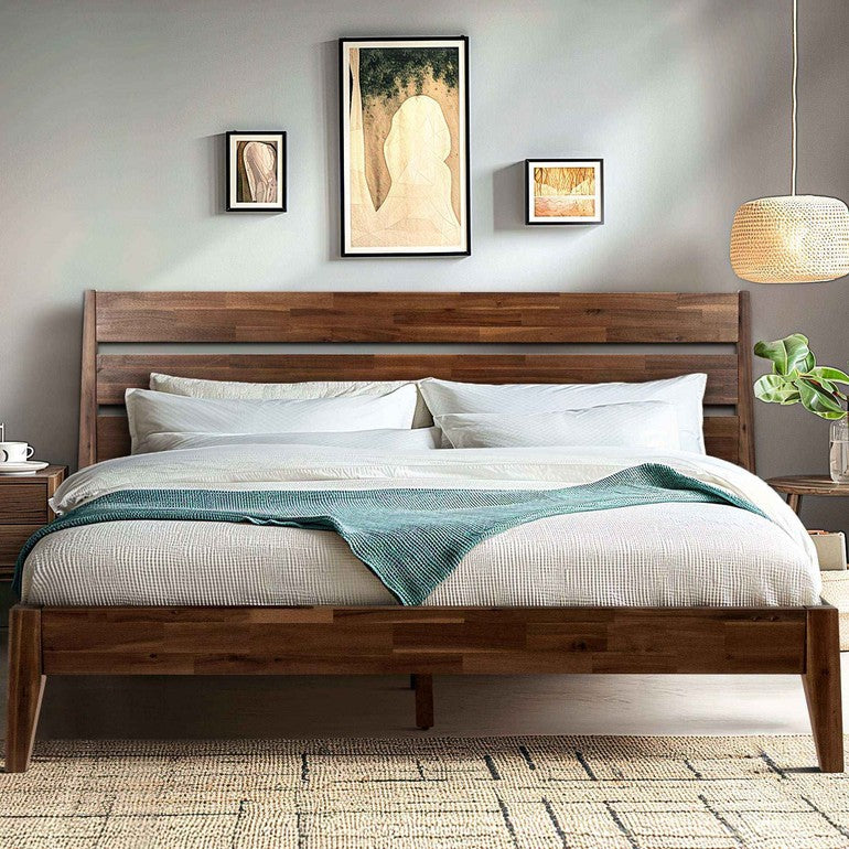 Acacia Emery Wood Platform Bed Frame for Modern Bedrooms