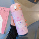 GobekUsa Cute Insulated Straw Cup Thermal Water Bottle Stainless Steel Vacuum Flask