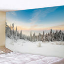 GobekUsa Christmas Snow Forest Tapestry: Bohemian Bedroom Wall Decoration