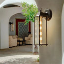 GobekUsa Black Finish Wall Lantern with Frosted Glass Shade for Outdoor Use