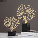GobekUsa Alloy Coral Crafts on Crystal Base for Stylish Desktop Decor