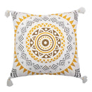 GobekUsa Boho Style Cotton Woven Pillow Cover with Tassels & Pompom - 45x45cm