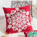 GobekUsa Christmas Embroidered Cushion Cover 45x45cm - Red Green Santa Snowflake Deer Snowman