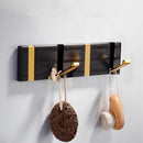 GobekUsa Aluminum Folding Robe Hook Black Gold Wall Mount Towel Hanger Kitchen Door Hook