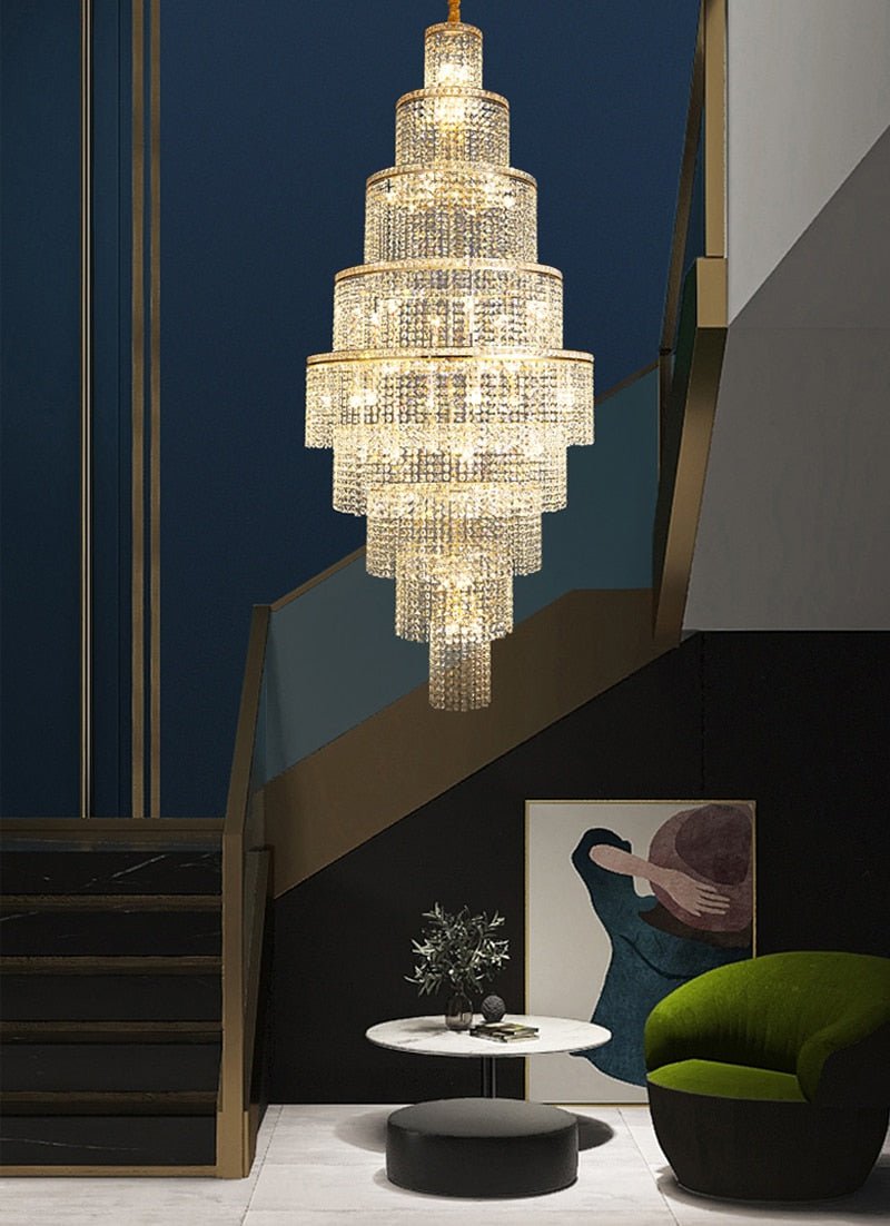 MIRODEMI®  Large Luxury crystal chandelier for staircase, living room, stairwell