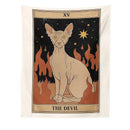 GobekUsa Cat Divination Tarot Card Tapestry Moon Phase Wall Hanging Décor