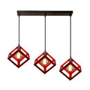 GobekUsa Geometric Cube Pendant Lights Trio Metal Shades Square Ceiling Lamps