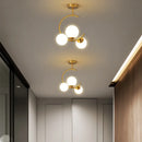 GobekUsa Gold Glass Ball Chandelier for Living Room Kitchen Bedroom - 220V 110V