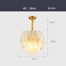 GobekUsa Glass Feather LED Hanging Chandelier for Foyer