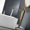 GobekUsa Brushed Gold Basin Faucet - Hot/Cold Sink Tap - Deck Mount Mixer