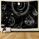 GobekUsa Black & White Stars Mandala Tapestry - Home Decor
