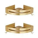 GobekUsa Brushed Gold Aluminum Bathroom Corner Shelf Wall Mounted Shower Shampoo Holder