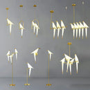 GobekUsa Gold Cage Origami Bird Chandelier - Modern Light Fixture for Home Decor