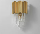 GobekUsa Gold Black Crystal Wall Sconce, Modern K9 Crystal Drops Shade Wall Lamp